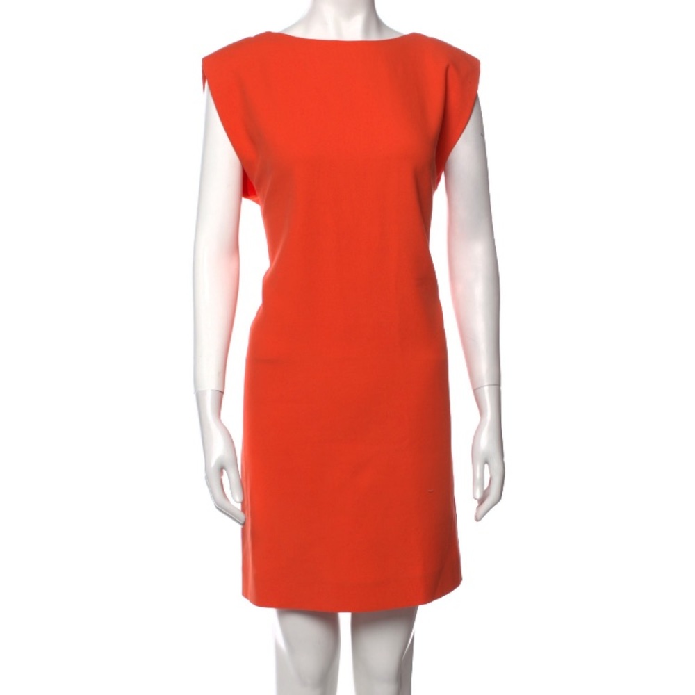 Agnona open back orange mini dress